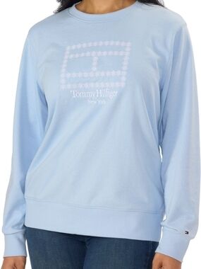 Tommy Hilfiger Pastel Blue Logo Crewneck Sweatshirt